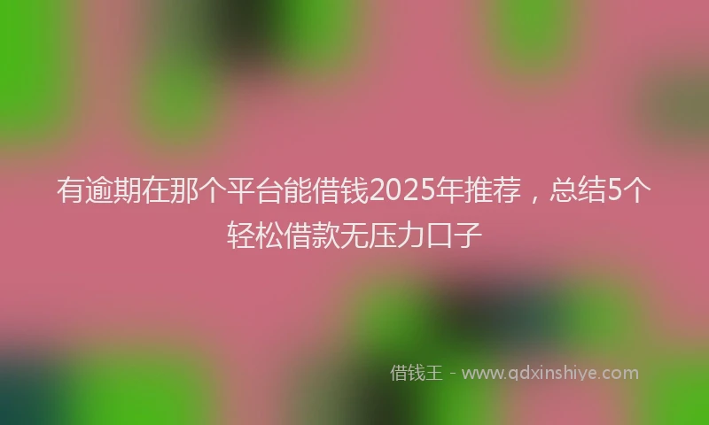 有逾期在那个平台能借钱2025年推荐，总结5个轻松借款无压力口子