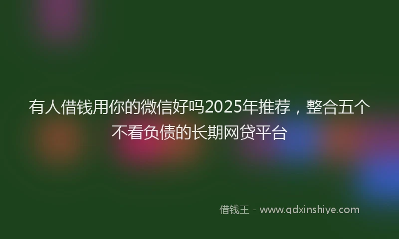 有人借钱用你的微信好吗2025年推荐，整合五个不看负债的长期网贷平台