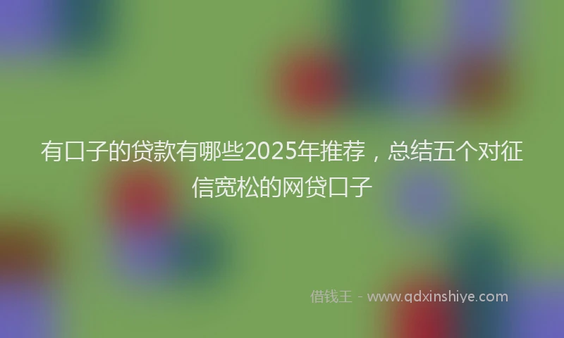有口子的贷款有哪些2025年推荐，总结五个对征信宽松的网贷口子