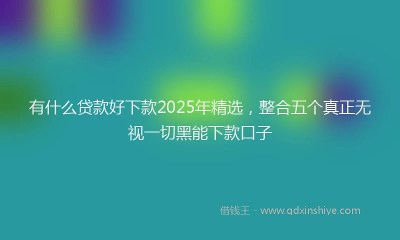 有什么贷款好下款2025年精选，整合五个真正无视一切黑能下款口子