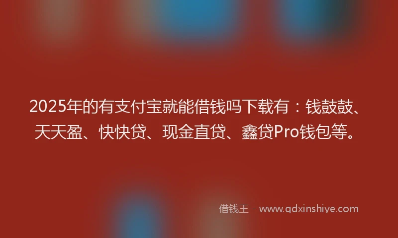 2025年的有支付宝就能借钱吗下载有：钱鼓鼓、天天盈、快快贷、现金直贷、鑫贷Pro钱包等。