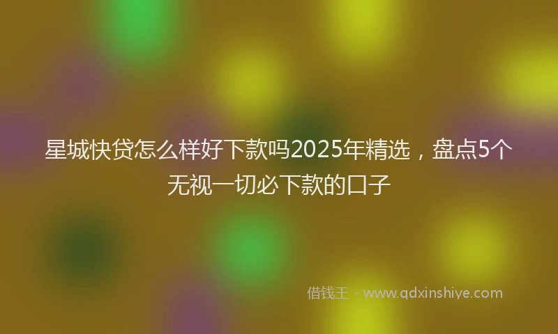 星城快贷怎么样好下款吗2025年精选，盘点5个无视一切必下款的口子
