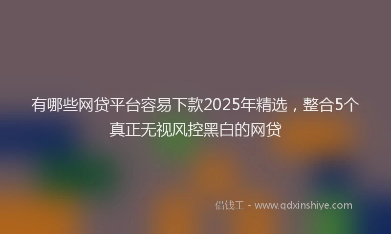 有哪些网贷平台容易下款2025年精选，整合5个真正无视风控黑白的网贷