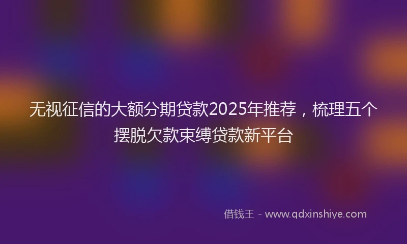无视征信的大额分期贷款2025年推荐，梳理五个摆脱欠款束缚贷款新平台