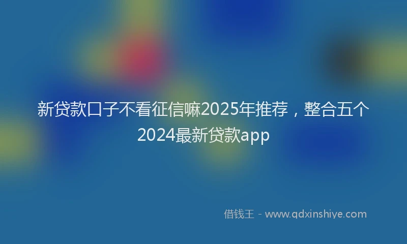 新贷款口子不看征信嘛2025年推荐，整合五个2024最新贷款app
