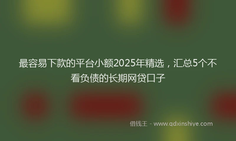最容易下款的平台小额2025年精选，汇总5个不看负债的长期网贷口子