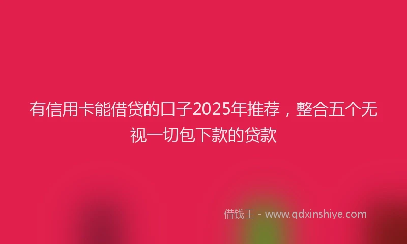 有信用卡能借贷的口子2025年推荐，整合五个无视一切包下款的贷款