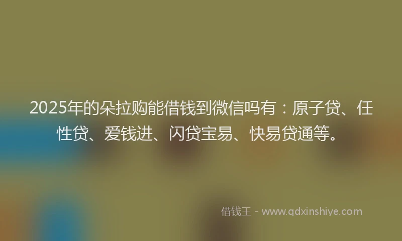 2025年的朵拉购能借钱到微信吗有：原子贷、任性贷、爱钱进、闪贷宝易、快易贷通等。