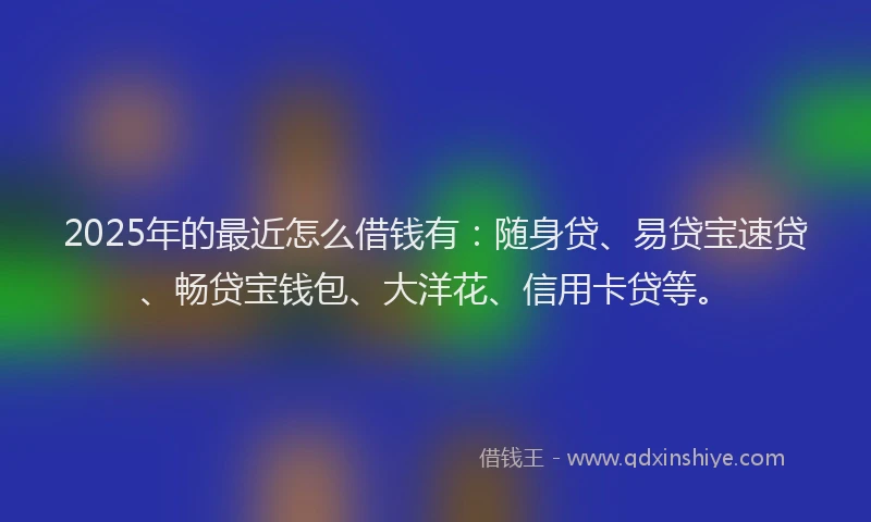 2025年的最近怎么借钱有：随身贷、易贷宝速贷、畅贷宝钱包、大洋花、信用卡贷等。