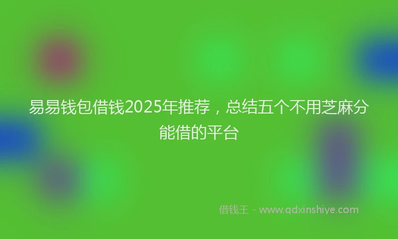 易易钱包借钱2025年推荐，总结五个不用芝麻分能借的平台