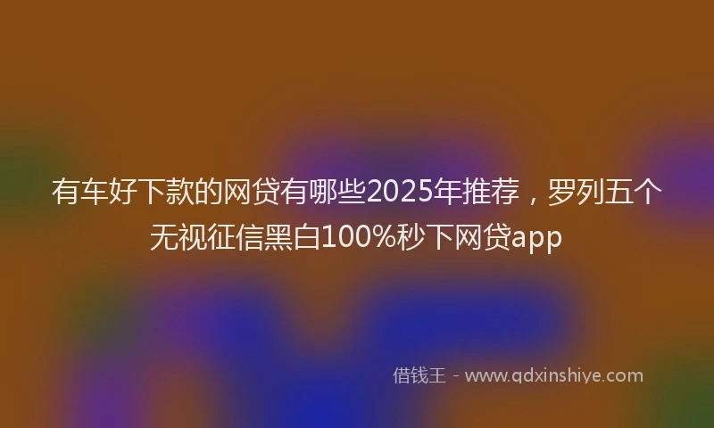 有车好下款的网贷有哪些2025年推荐，罗列五个无视征信黑白100%秒下网贷app