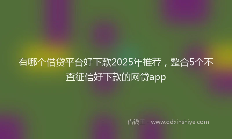 有哪个借贷平台好下款2025年推荐，整合5个不查征信好下款的网贷app