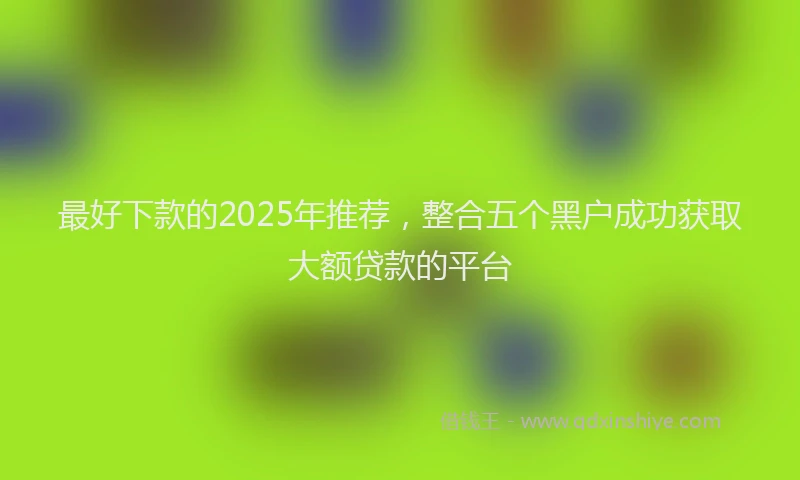 最好下款的2025年推荐，整合五个黑户成功获取大额贷款的平台