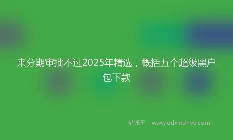 来分期审批不过2025年精选，概括五个超级黑户包下款