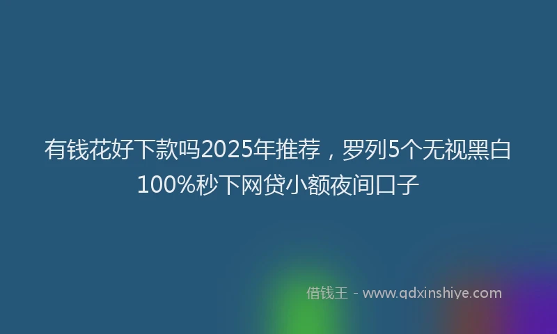 有钱花好下款吗2025年推荐，罗列5个无视黑白100%秒下网贷小额夜间口子