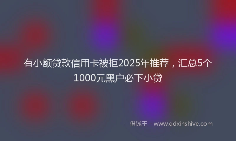 有小额贷款信用卡被拒2025年推荐，汇总5个1000元黑户必下小贷