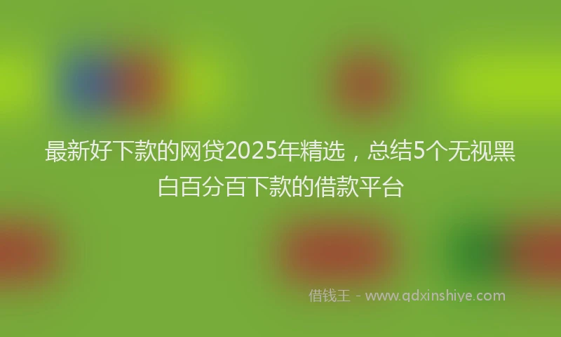 最新好下款的网贷2025年精选，总结5个无视黑白百分百下款的借款平台