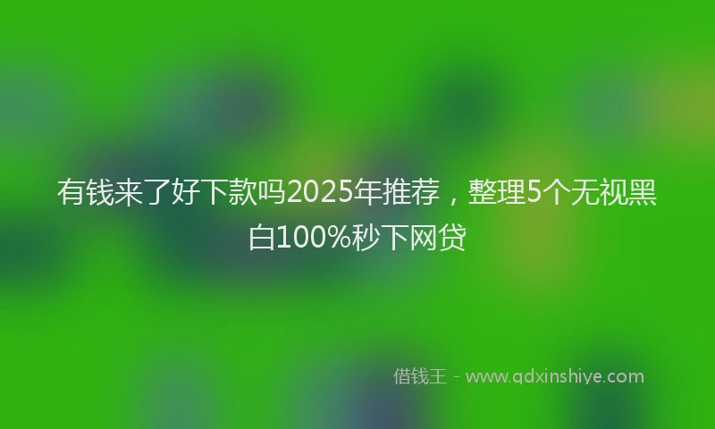 有钱来了好下款吗2025年推荐，整理5个无视黑白100%秒下网贷