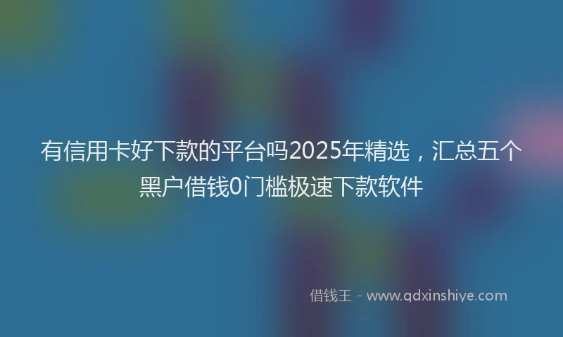 有信用卡好下款的平台吗2025年精选，汇总五个黑户借钱0门槛极速下款软件
