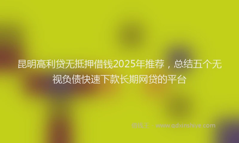 昆明高利贷无抵押借钱2025年推荐，总结五个无视负债快速下款长期网贷的平台