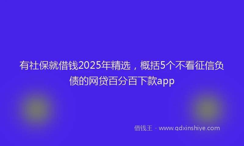 有社保就借钱2025年精选，概括5个不看征信负债的网贷百分百下款app