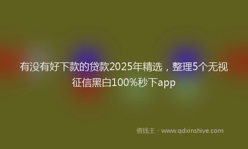 有没有好下款的贷款2025年精选，整理5个无视征信黑白100%秒下app
