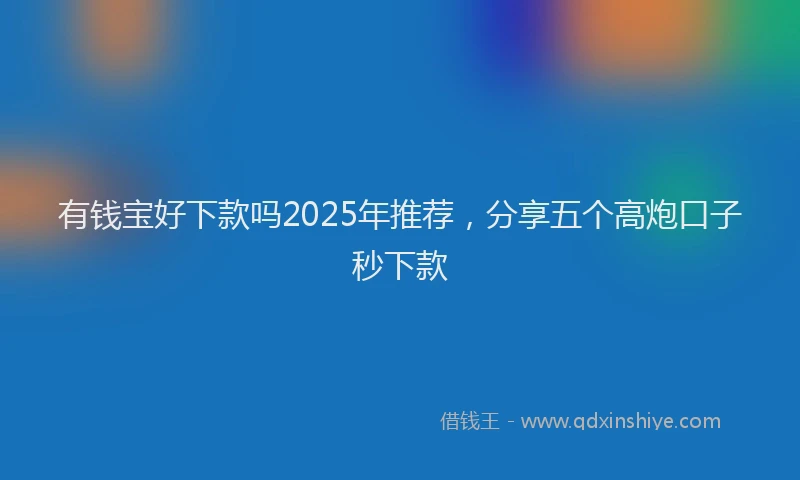 有钱宝好下款吗2025年推荐，分享五个高炮口子秒下款