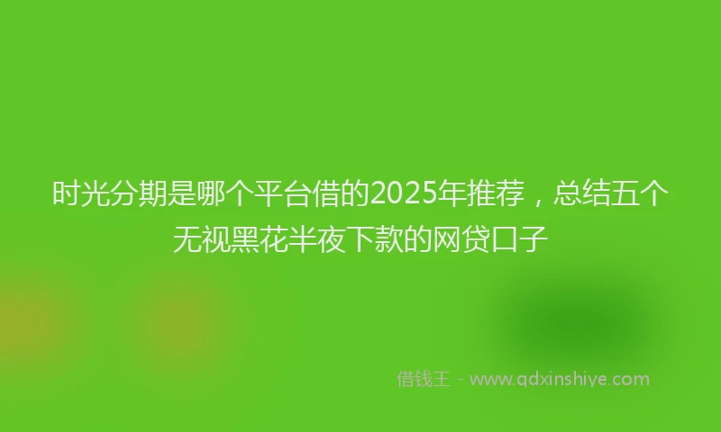 时光分期是哪个平台借的2025年推荐，总结五个无视黑花半夜下款的网贷口子