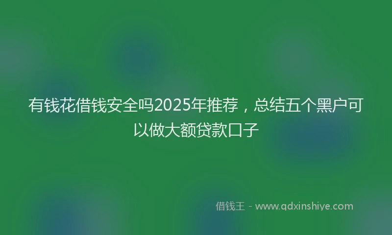 有钱花借钱安全吗2025年推荐，总结五个黑户可以做大额贷款口子