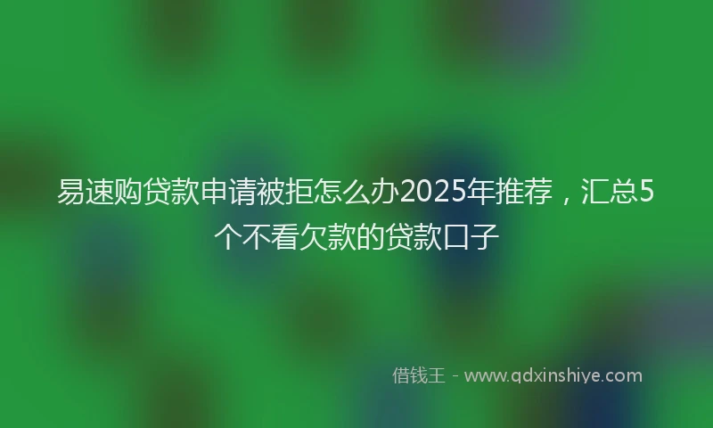 易速购贷款申请被拒怎么办2025年推荐，汇总5个不看欠款的贷款口子