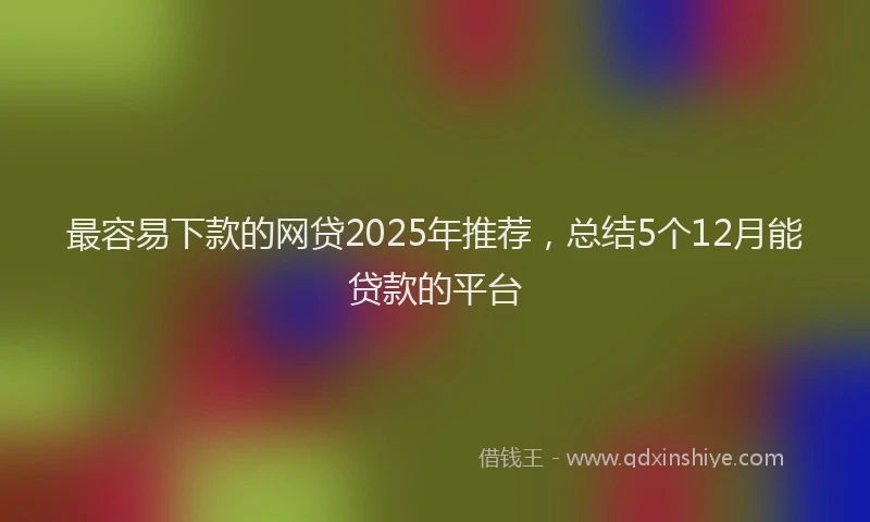 最容易下款的网贷2025年推荐，总结5个12月能贷款的平台