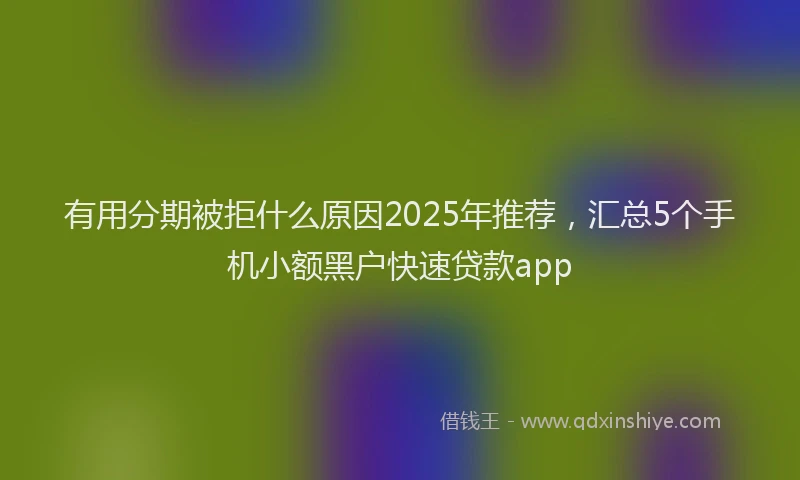 有用分期被拒什么原因2025年推荐，汇总5个手机小额黑户快速贷款app