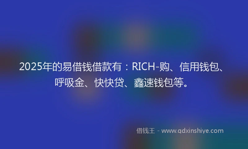 2025年的易借钱借款有：RICH-购、信用钱包、呼吸金、快快贷、鑫速钱包等。