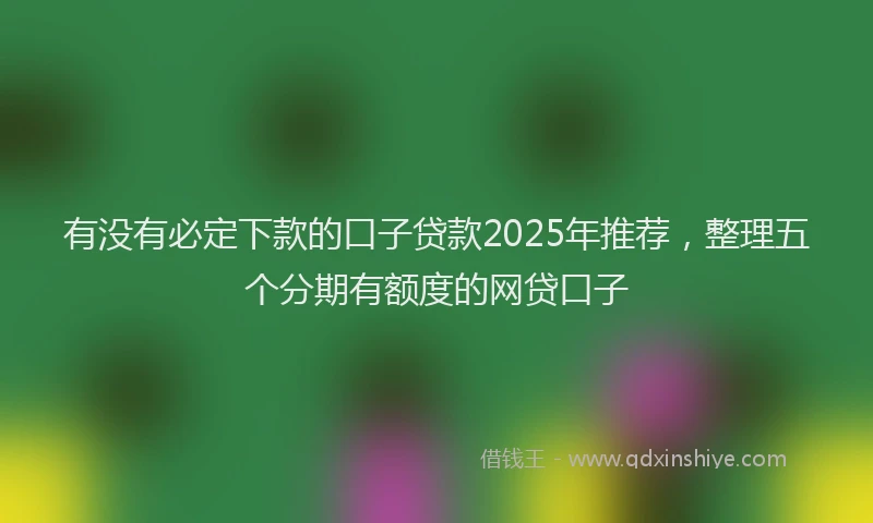 有没有必定下款的口子贷款2025年推荐，整理五个分期有额度的网贷口子