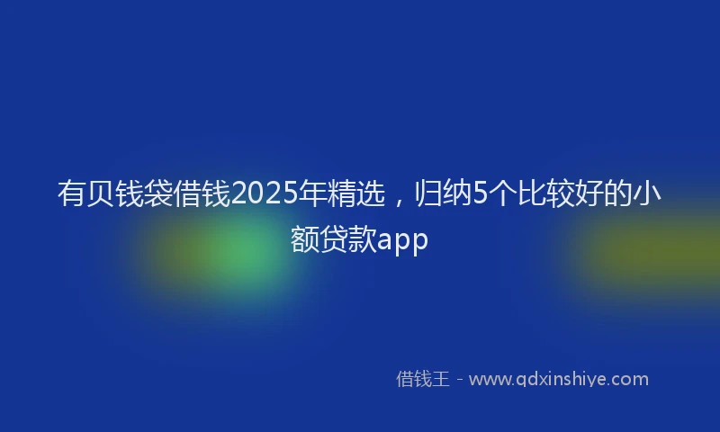 有贝钱袋借钱2025年精选，归纳5个比较好的小额贷款app