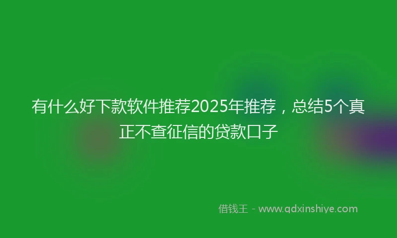有什么好下款软件推荐2025年推荐，总结5个真正不查征信的贷款口子
