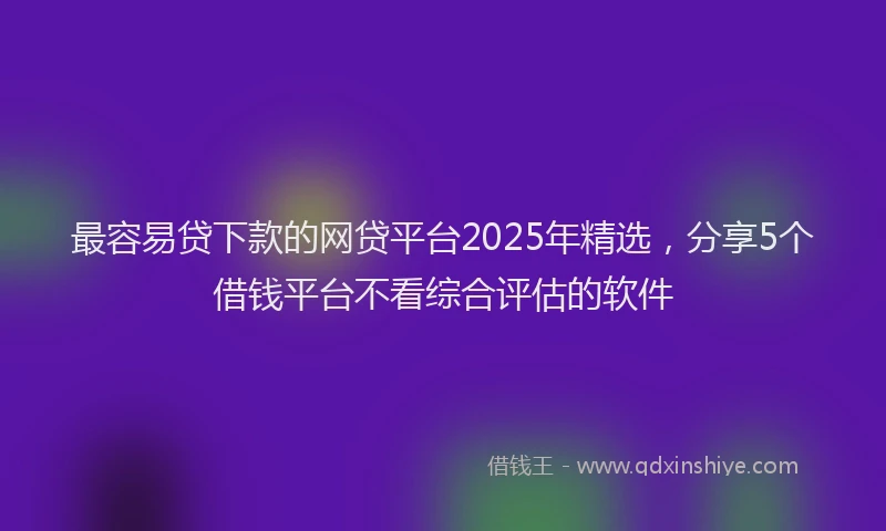 最容易贷下款的网贷平台2025年精选，分享5个借钱平台不看综合评估的软件
