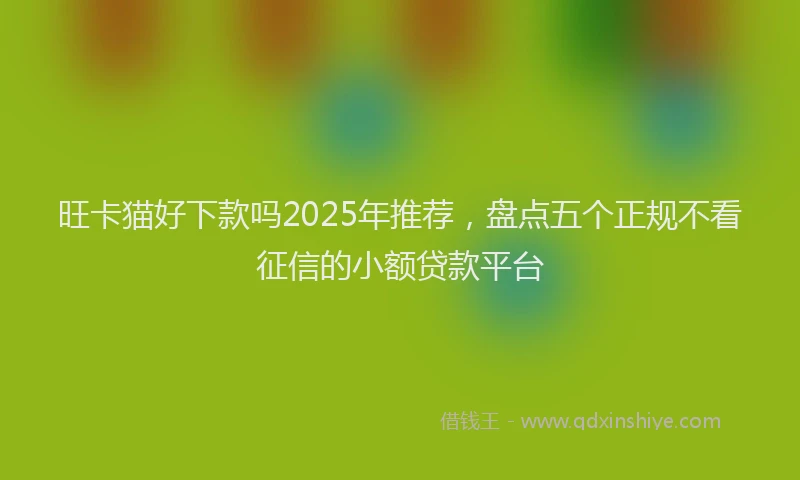 旺卡猫好下款吗2025年推荐，盘点五个正规不看征信的小额贷款平台
