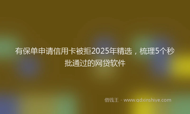 有保单申请信用卡被拒2025年精选，梳理5个秒批通过的网贷软件