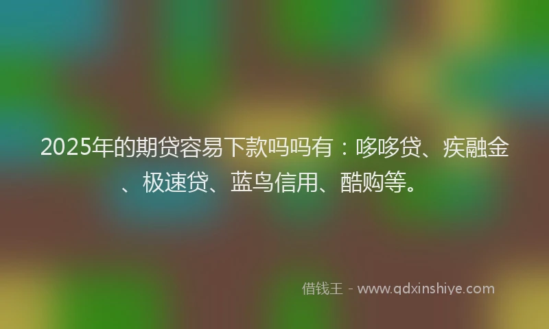 2025年的期贷容易下款吗吗有：哆哆贷、疾融金、极速贷、蓝鸟信用、酷购等。
