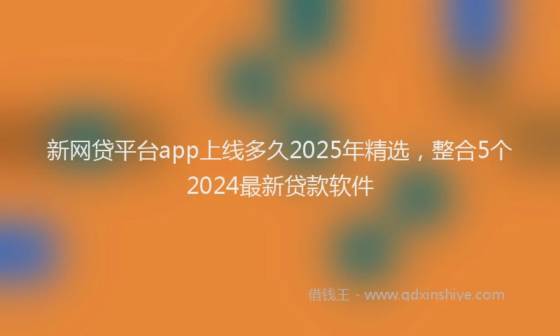 新网贷平台app上线多久2025年精选，整合5个2024最新贷款软件