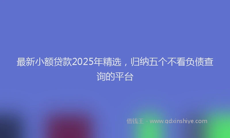 最新小额贷款2025年精选，归纳五个不看负债查询的平台