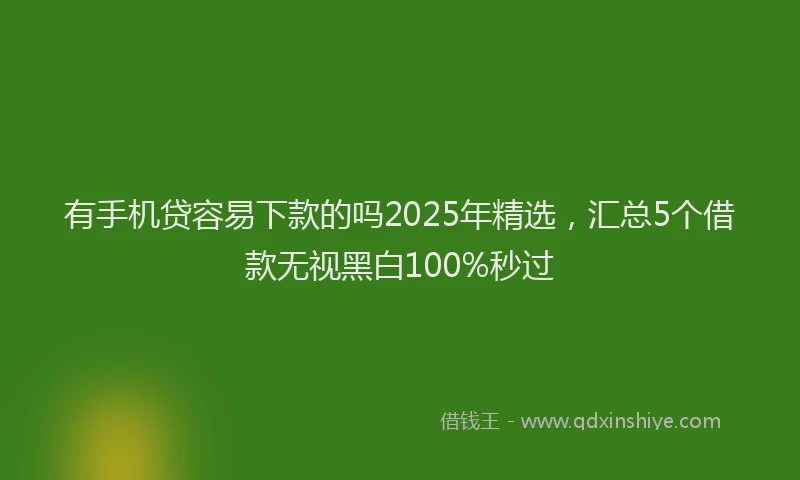 有手机贷容易下款的吗2025年精选，汇总5个借款无视黑白100%秒过