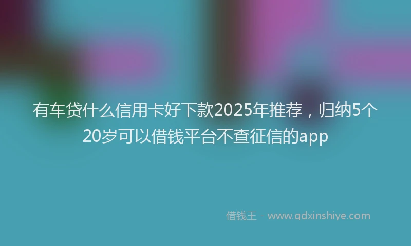 有车贷什么信用卡好下款2025年推荐，归纳5个20岁可以借钱平台不查征信的app