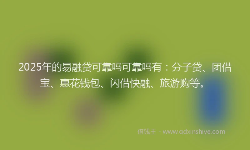 2025年的易融贷可靠吗可靠吗有：分子贷、团借宝、惠花钱包、闪借快融、旅游购等。
