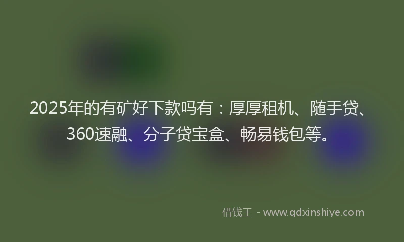 2025年的有矿好下款吗有：厚厚租机、随手贷、360速融、分子贷宝盒、畅易钱包等。