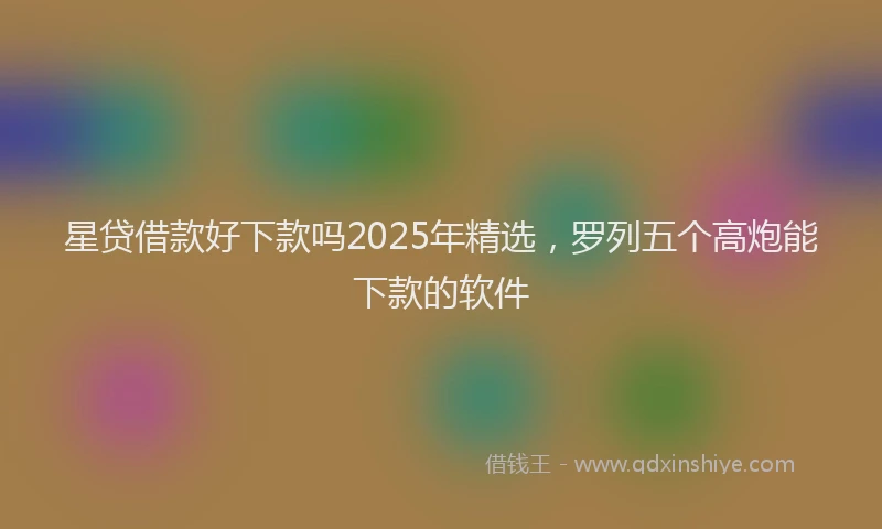 星贷借款好下款吗2025年精选，罗列五个高炮能下款的软件