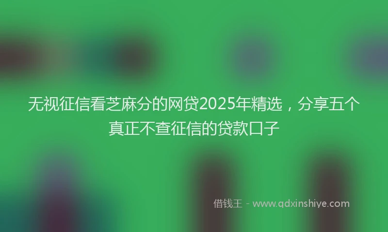 无视征信看芝麻分的网贷2025年精选，分享五个真正不查征信的贷款口子