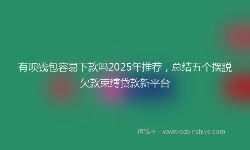 有呗钱包容易下款吗2025年推荐，总结五个摆脱欠款束缚贷款新平台