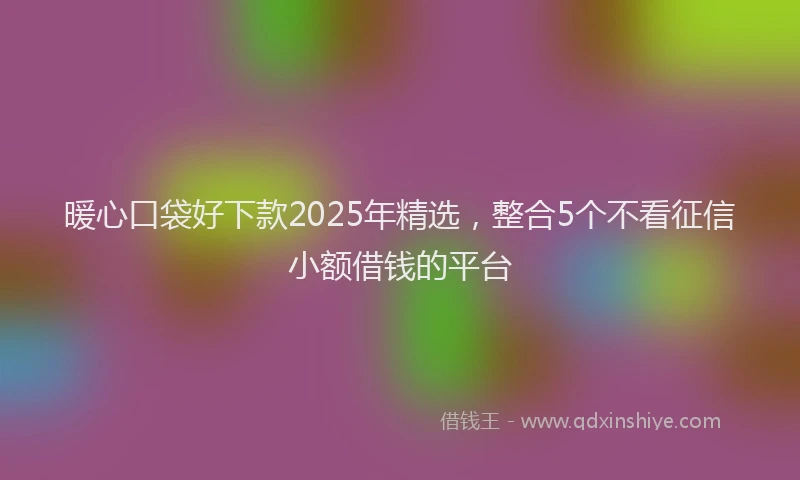 暖心口袋好下款2025年精选，整合5个不看征信小额借钱的平台